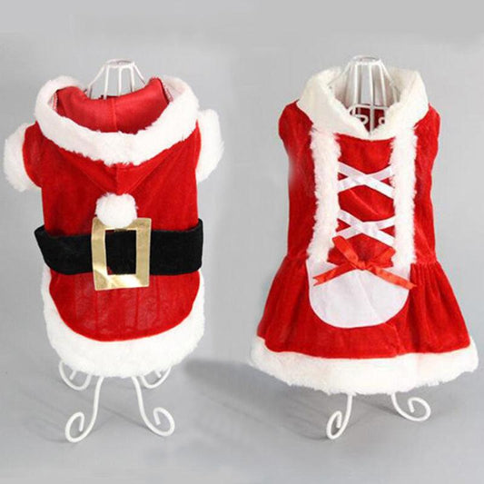 Festive Plaid Dog Dress - Cozy Christmas Pet Outfit For Small Dogs-0